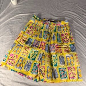 Vintage Bushwacker USA Fruit Graphic Shorts Size 4 Yellow